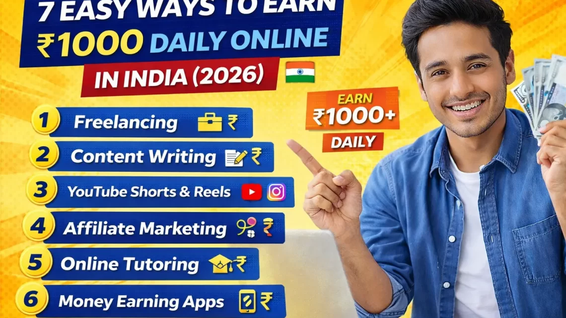7 Easy Ways to Earn ₹1000 Daily Online in India (2026)