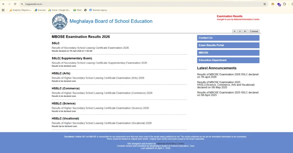 MBOSE SSLC Result 2026