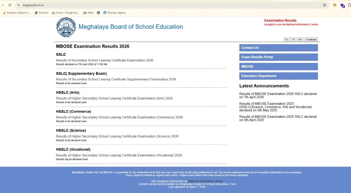 MBOSE SSLC Result 2026