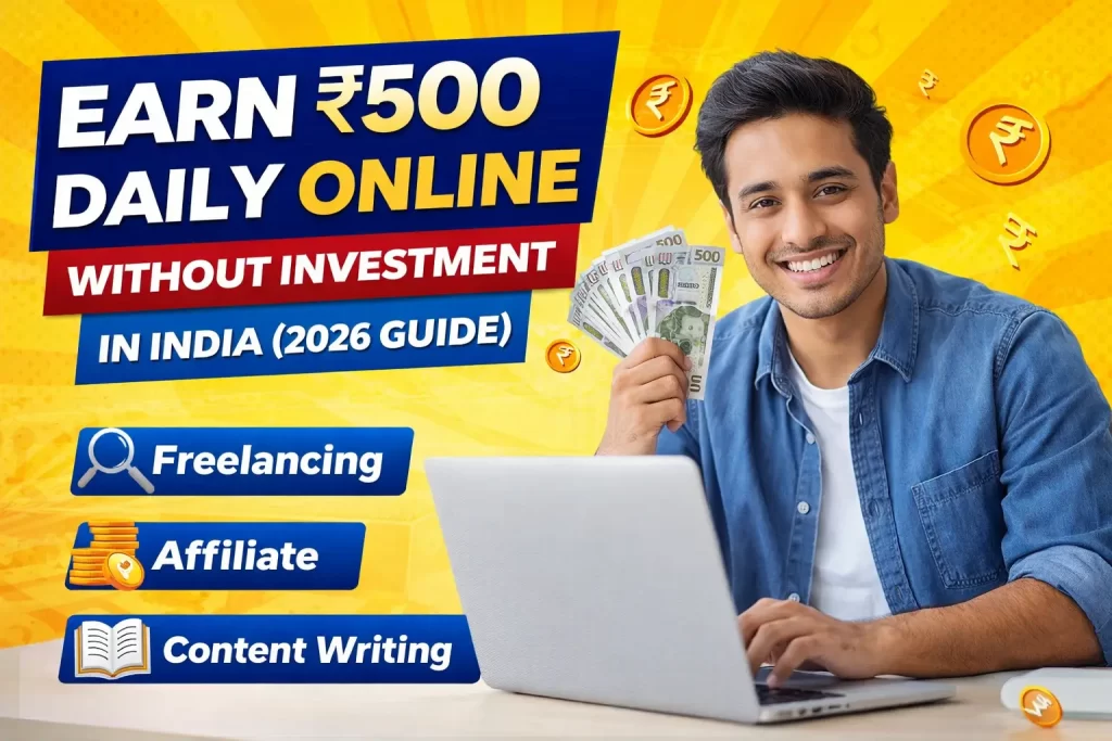 Best Ways to Earn ₹500 Daily Online Without Investment